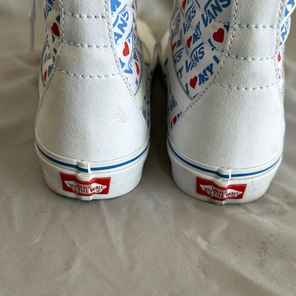 Vans Off The Wall I Love My Vans White Sneakers High Tops Mens 7 Women 8.5 - Picture 5 of 6